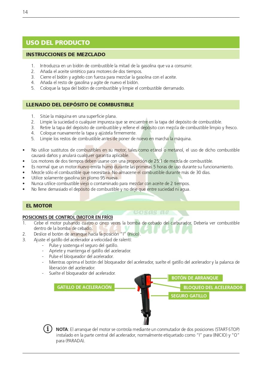 Pag. 14 - Instrucciones desbrozadora LHD52L